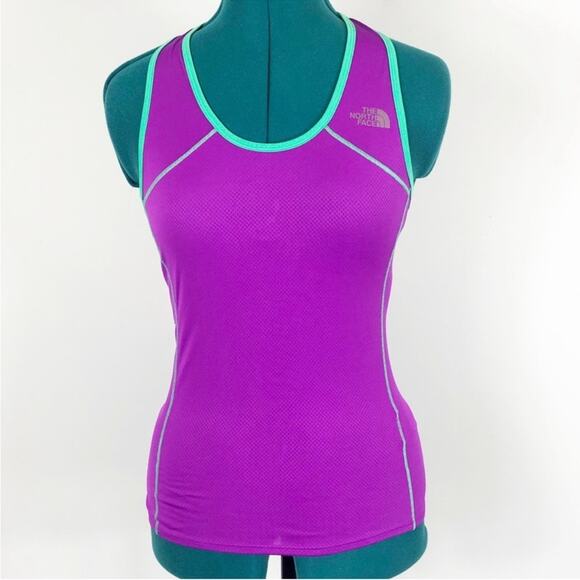 North face purple and green racerback workout tank top - Picture 1 of 7